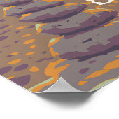 Skógafoss Island Reiseplakat Poster (Ecke)