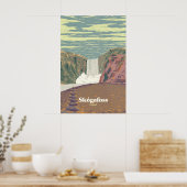 Skógafoss Island Reiseplakat Poster (Küche)