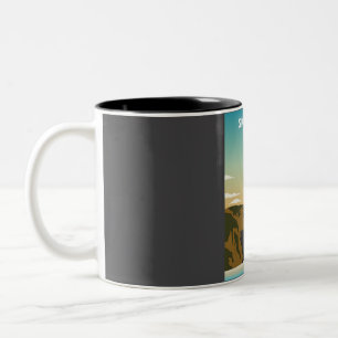 Skogafoss Island Retro Zweifarbige Tasse