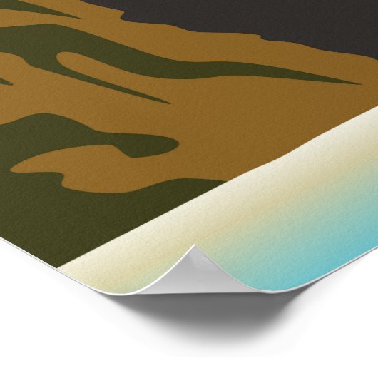 Skogafoss Island Wasserfall Reiseplakat Poster (Ecke)