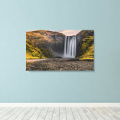 Skogafoss Wasserfall am Morgen Sonnenaufgang Leinwanddruck (Insitu (Holzboden))