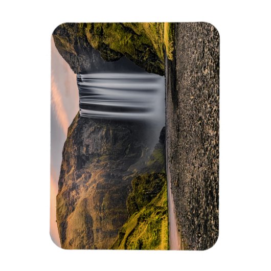 Skogafoss Wasserfall am Morgen Sonnenaufgang Magnet (Vertikal)