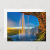 Skogafoss Wasserfall, Island Feiertagspostkarte (Vorne/Hinten)