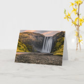 Skogafoss Wasserfall-morgens Sonnenaufgang Karte (Gelbe Blume)