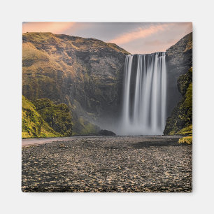 Skogafoss Wasserfall-morgens Sonnenaufgang Magnet