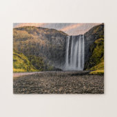 Skogafoss Wasserfall-morgens Sonnenaufgang Puzzle (Horizontal)