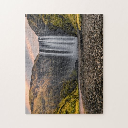 Skogafoss Wasserfall-morgens Sonnenaufgang Puzzle (Vertikal)