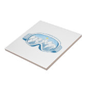 Skoggles Berg Reflektion Illustration Fliese (Seite)