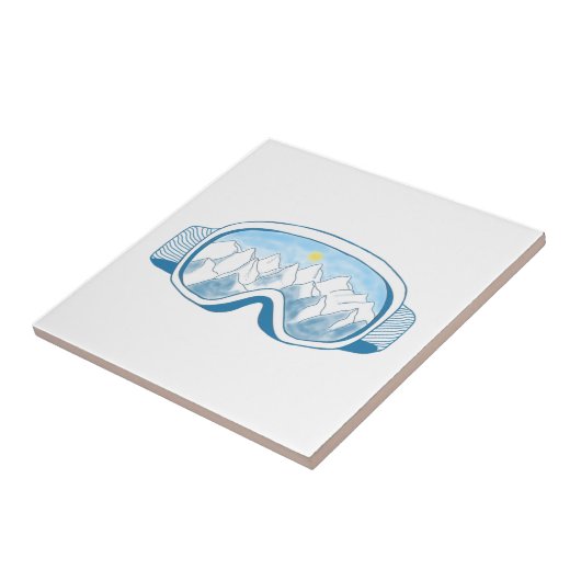 Skoggles Berg Reflektion Illustration Fliese (Seite)