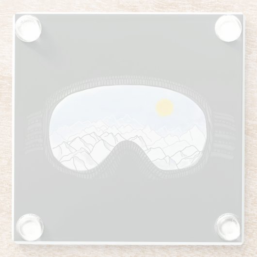 Skoggles Bergansicht Illustration Glasuntersetzer (Rückseite)