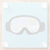 Skoggles Bergansicht Illustration Licht blau Glasuntersetzer (Rückseite)