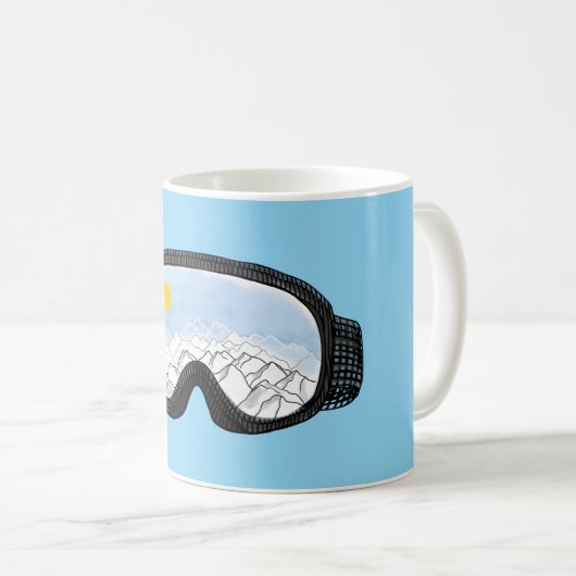 Skoggles Bergansicht Illustration Licht blau Kaffeetasse (VorderseiteRechts)