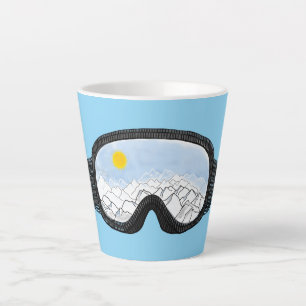 Skoggles Bergansicht Illustration Licht blau Milchtasse