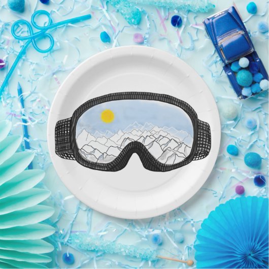 Skoggles Bergansicht Illustration Pappteller (Party)