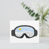 Skoggles Bergansicht Illustration Postkarte (Stehend Vorderseite)