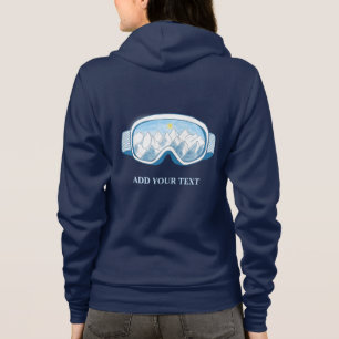 Skoggles Illustration Personalisiertes Navy Blue Hoodie