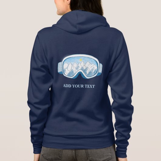 Skoggles Illustration Personalisiertes Navy Blue Hoodie (Rückseite)