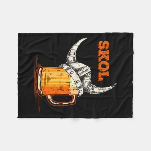 Skol Nordic Viking Helmet Drinking Gl Fleecedecke (Vorderseite (Horizontal))