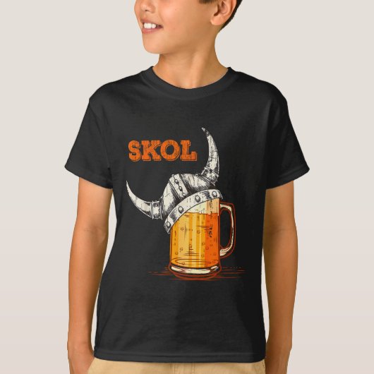 Skol Nordic Viking Helmet Drinking Gl T-Shirt (Vorderseite)