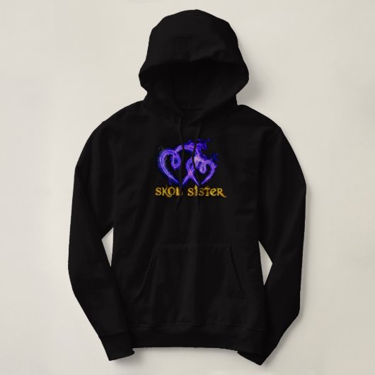 Skol Sister Flaming Hearts Hoodie (Design vorne)