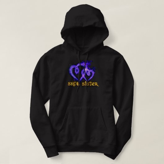 Skol Sister Flaming Hearts Hoodie (Design vorne)