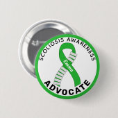 Skoliose Awareness Advocatus Ribbon White Button (Vorne & Hinten)