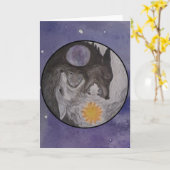 Skoll and Hati Blank Greeting Card Karte (Gelbe Blume)