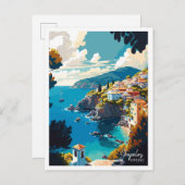 Skopelos Griechenland Vintage-Illustration Postkarte (Vorne/Hinten)