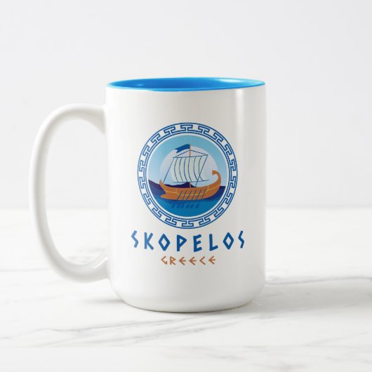 Skopelos, Griechenland Zweifarbige Tasse (Links)