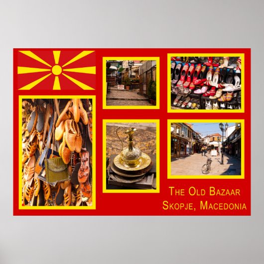 Skopje, Altes Basar in Nordmakedonien Poster (Vorne)