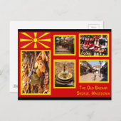 Skopje, Altes Basar in Nordmakedonien Postkarte (Vorne/Hinten)