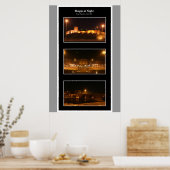 Skopje in der Nacht Poster (Küche)