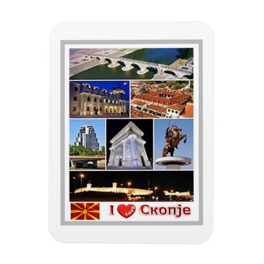 Skopje - Mazedonien - I Liebe - Magnet (Vertikal)