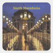 Skopje, Nordmakedonien Quadratischer Aufkleber (Vorderseite)