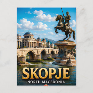 Skopje Nordmazedonien Balkan Hauptstadt Route 📍 Postkarte