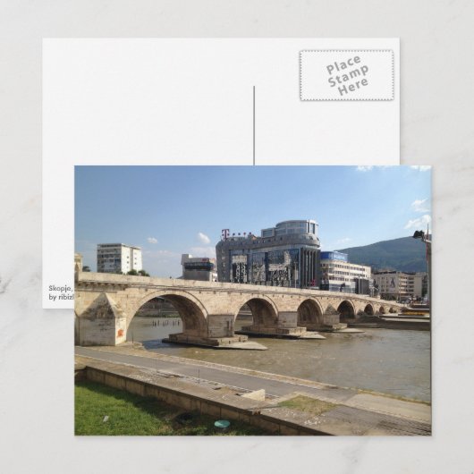 Skopje Postkarte (Vorne/Hinten)