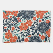 Skorbut und Schwarz Moderne Blumen Geschirrtuch (Horizontal)