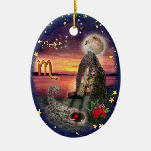 Skorpio Art Collage Keramik Ornament (Vorne)