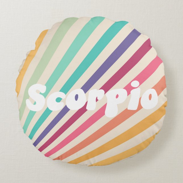 Skorpio Astrologie Zodiac Rundes Kissen (Vorderseite)