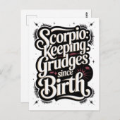 Skorpio: Behaltend Grudges seit der Geburt Funny Z Postkarte (Vorne/Hinten)