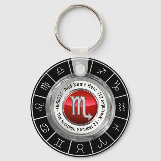 Skorpio - Das Skorpion Zodiac-Zeichen Schlüsselanhänger (Vorderseite)