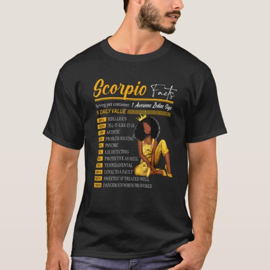 Skorpio Fakten Phantastisch Zodiac-Schild Horoskop T-Shirt (Vorderseite)