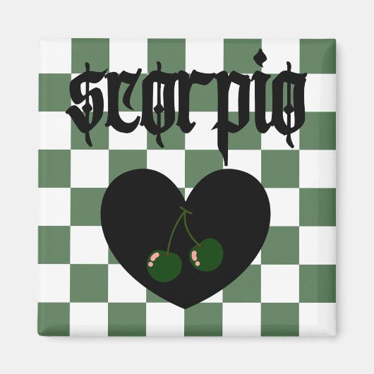 Skorpio Gothic Ästhetik Scheckkreuze Design Magnet (Vorne)