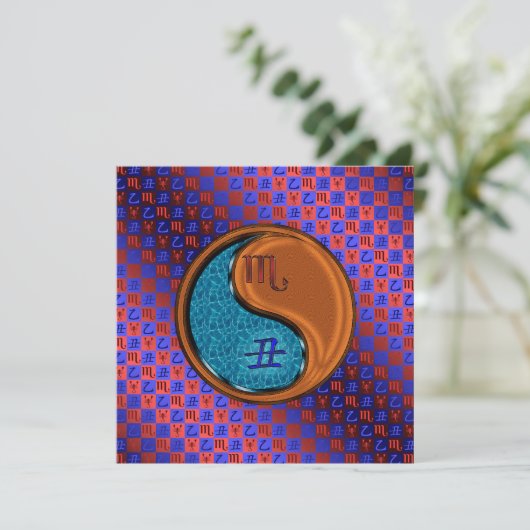 Skorpio & Holz Ox Karte (Stehend Vorderseite)