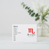Skorpio, Horoskop, Zodiac, Astrologie Visitenkarte (Stehend Vorderseite)