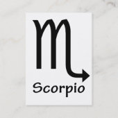 Skorpio, Horoskop, Zodiac, Astrologie Visitenkarte (Rückseite)