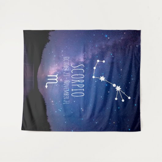 Skorpio | Personalisierte Astrologie Wandteppich (Vorderseite (Horizontal))