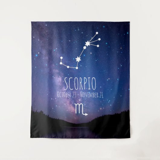 Skorpio | Personalisierte Astrologie Wandteppich (Vorderseite)