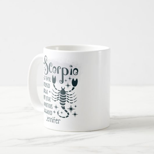 Skorpio Personalisierte Merkmale Horoskop Kaffeetasse (Vorderseite Links)
