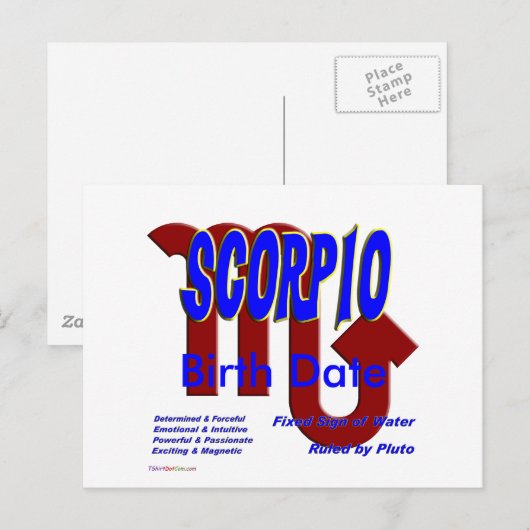 Skorpio Postkarte (Vorne/Hinten)